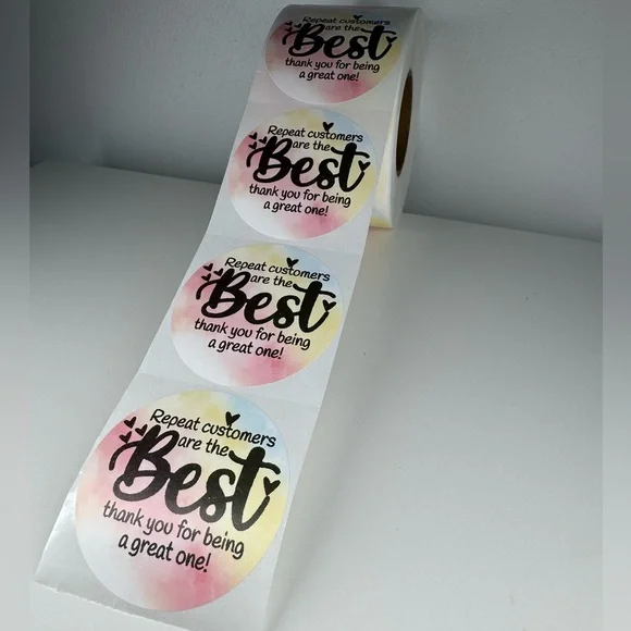 Repeat Customers Arethe Best!" stickers 100pcs| shipping supplies new - Picture 7 of 13